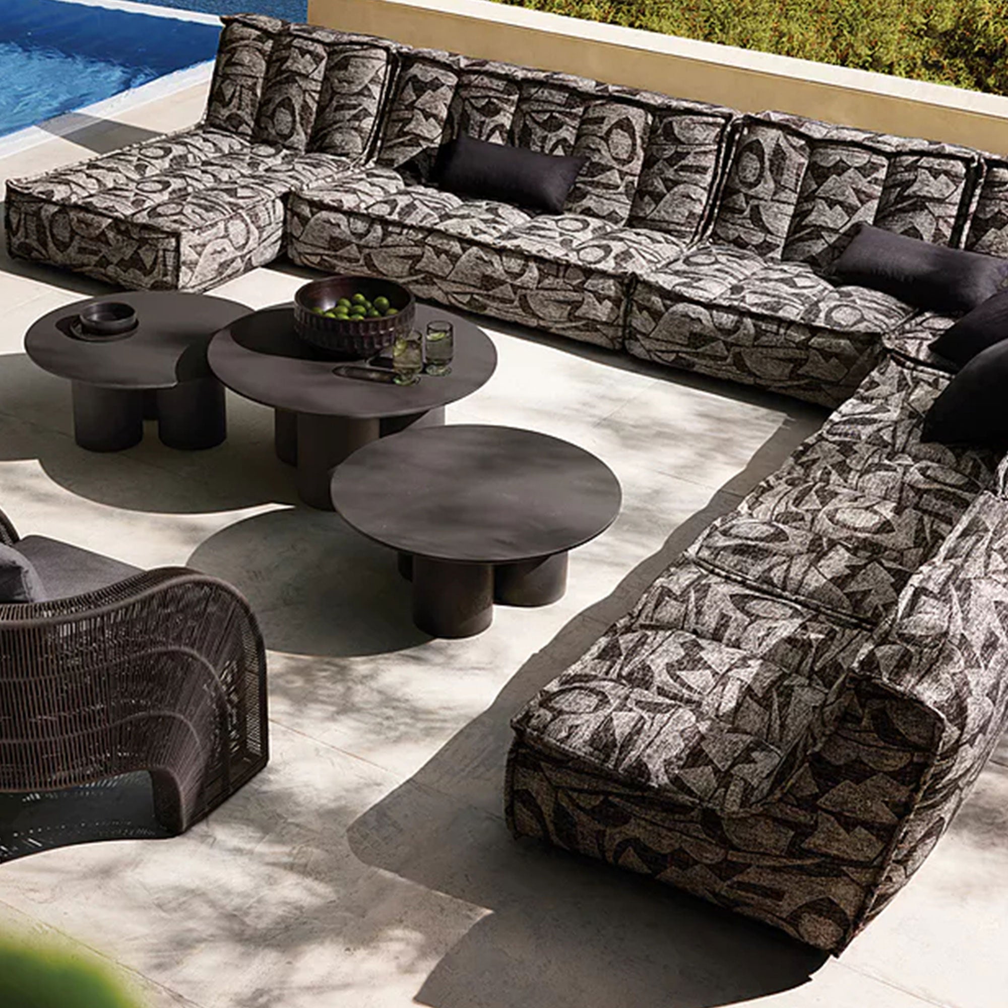 Cascade Outdoor Concrete Coffee Table Durable Sofa Center Tea Table