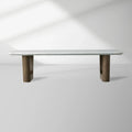 Saint Germain Stone Coffee Table with Rennes Base in Natural Stone