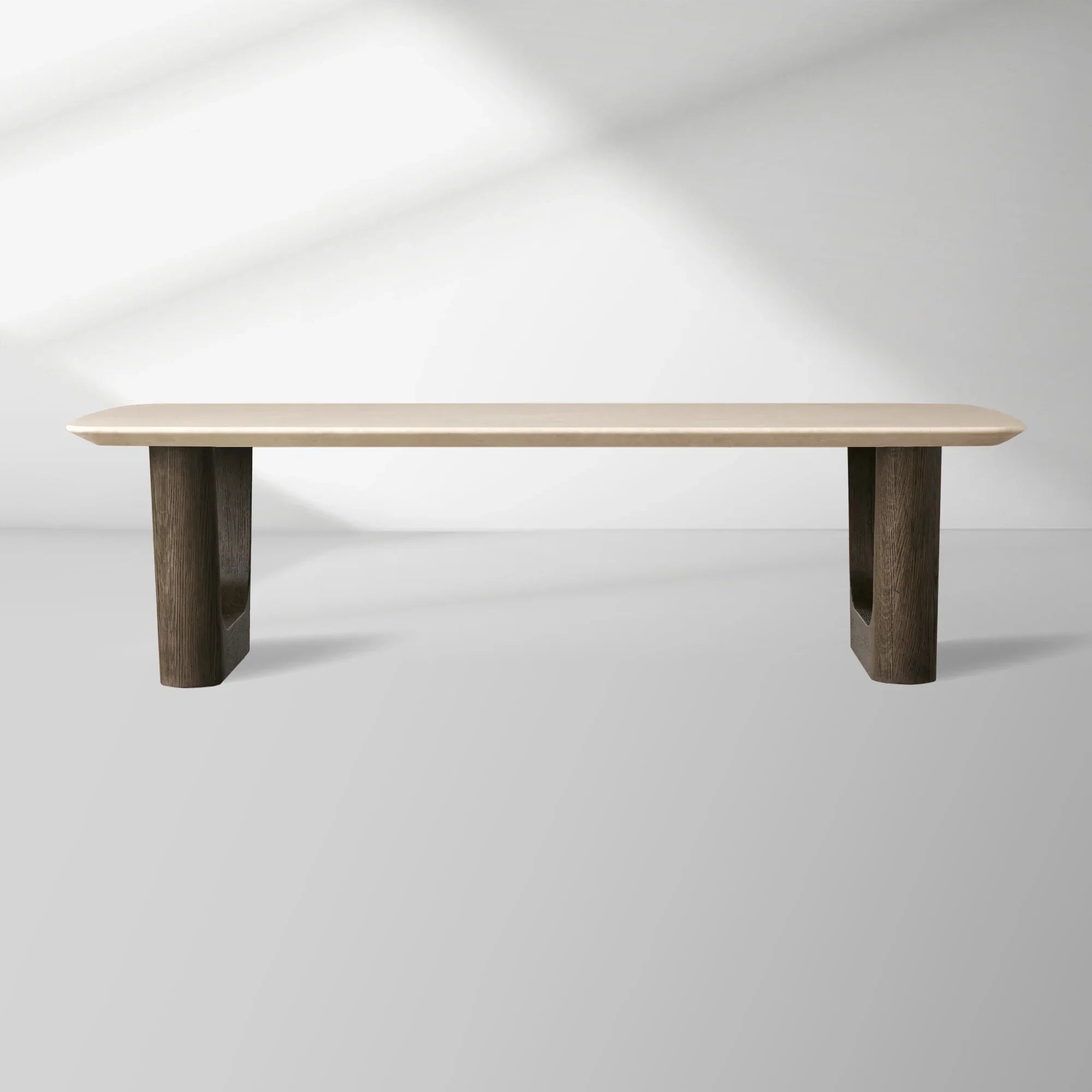 Saint Germain Stone Coffee Table with Rennes Base in Natural Stone