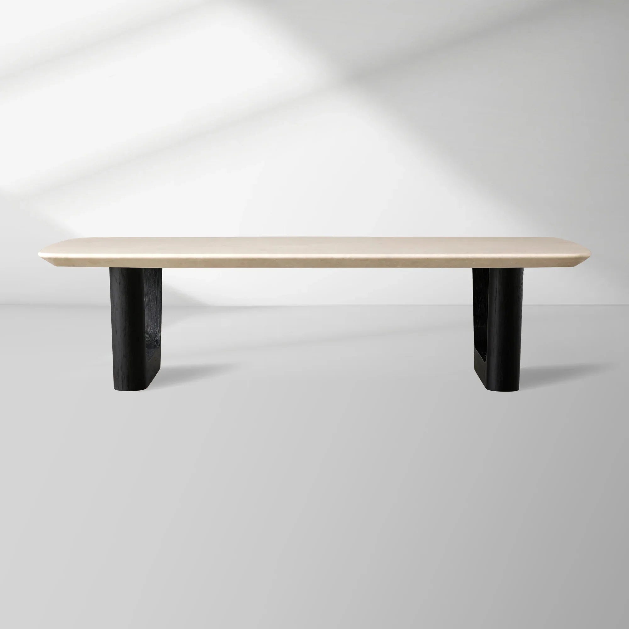 Saint Germain Stone Coffee Table with Rennes Base in Natural Stone