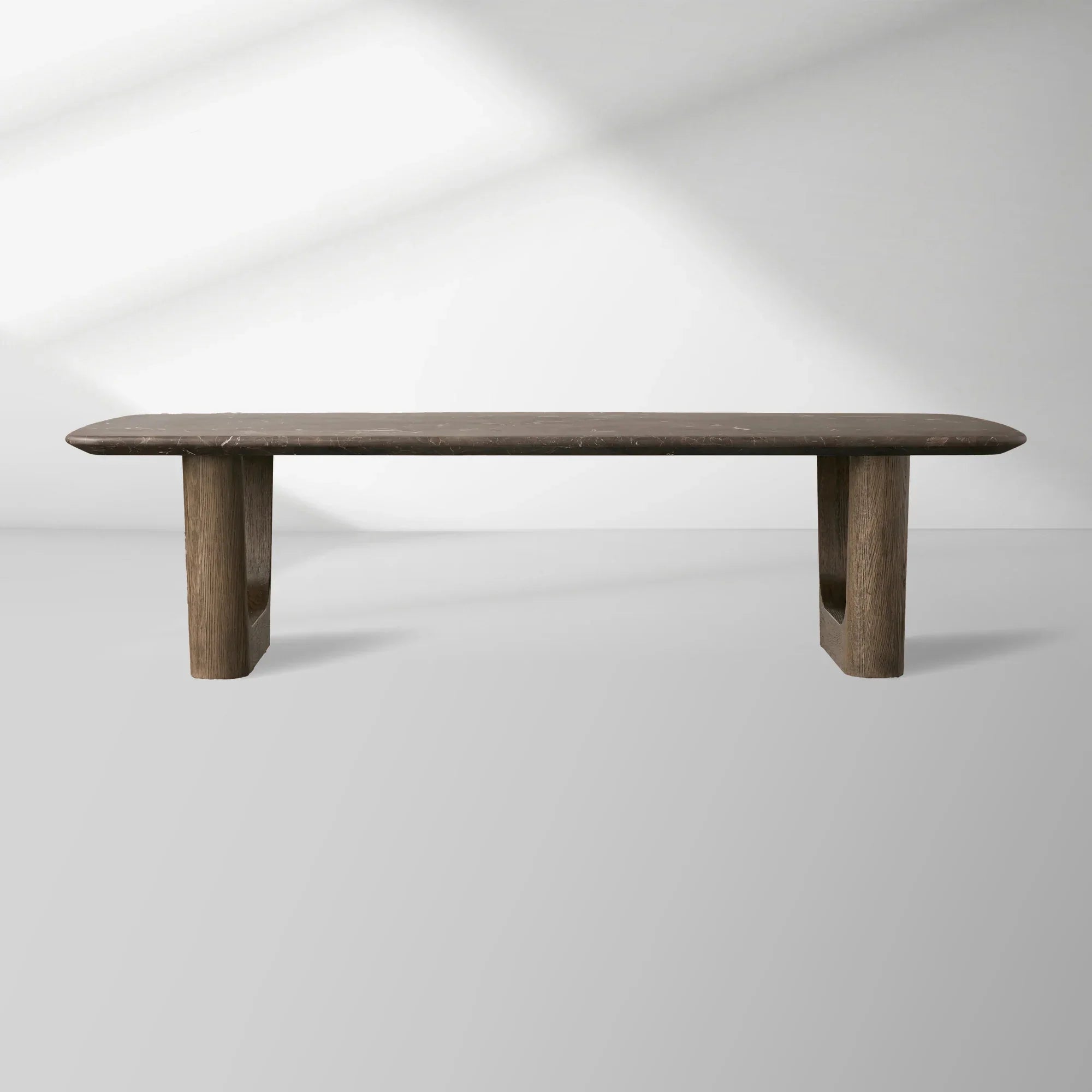 Saint Germain Stone Coffee Table with Rennes Base in Natural Stone