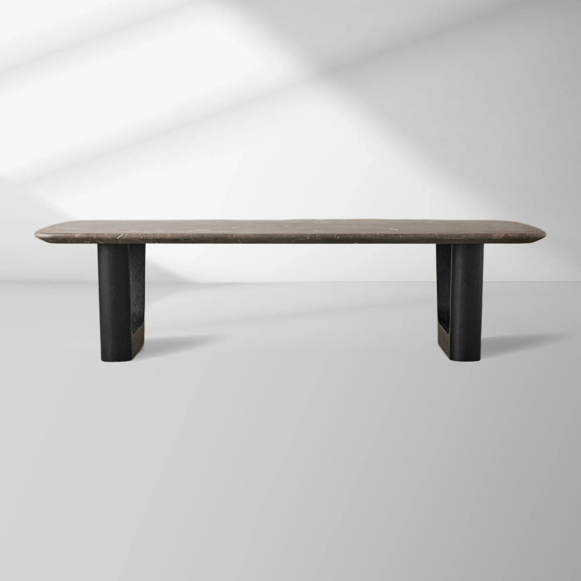 Saint Germain Stone Coffee Table with Rennes Base in Natural Stone