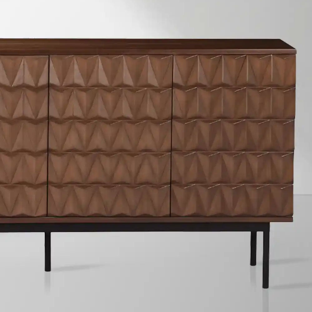 Arden 3D Textured Walnut Sideboard With 3/4-Door