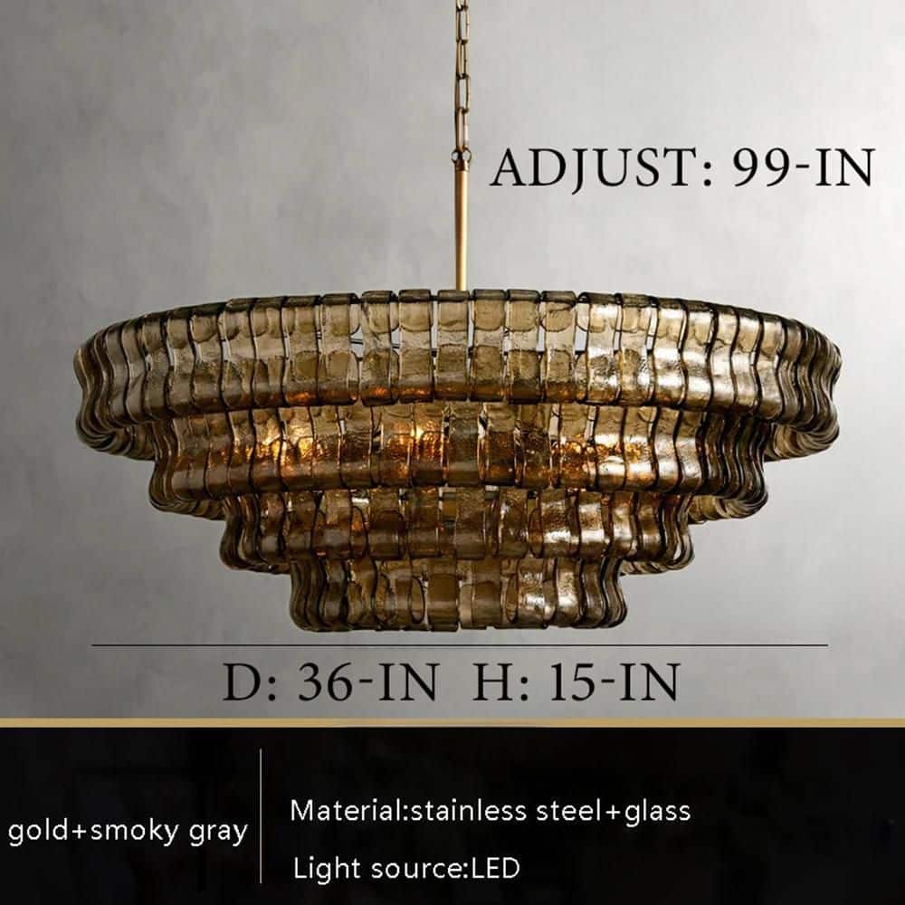 Refined Ice Glass Round Chandelier